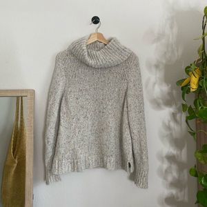 Cowl neck wool blend sweater